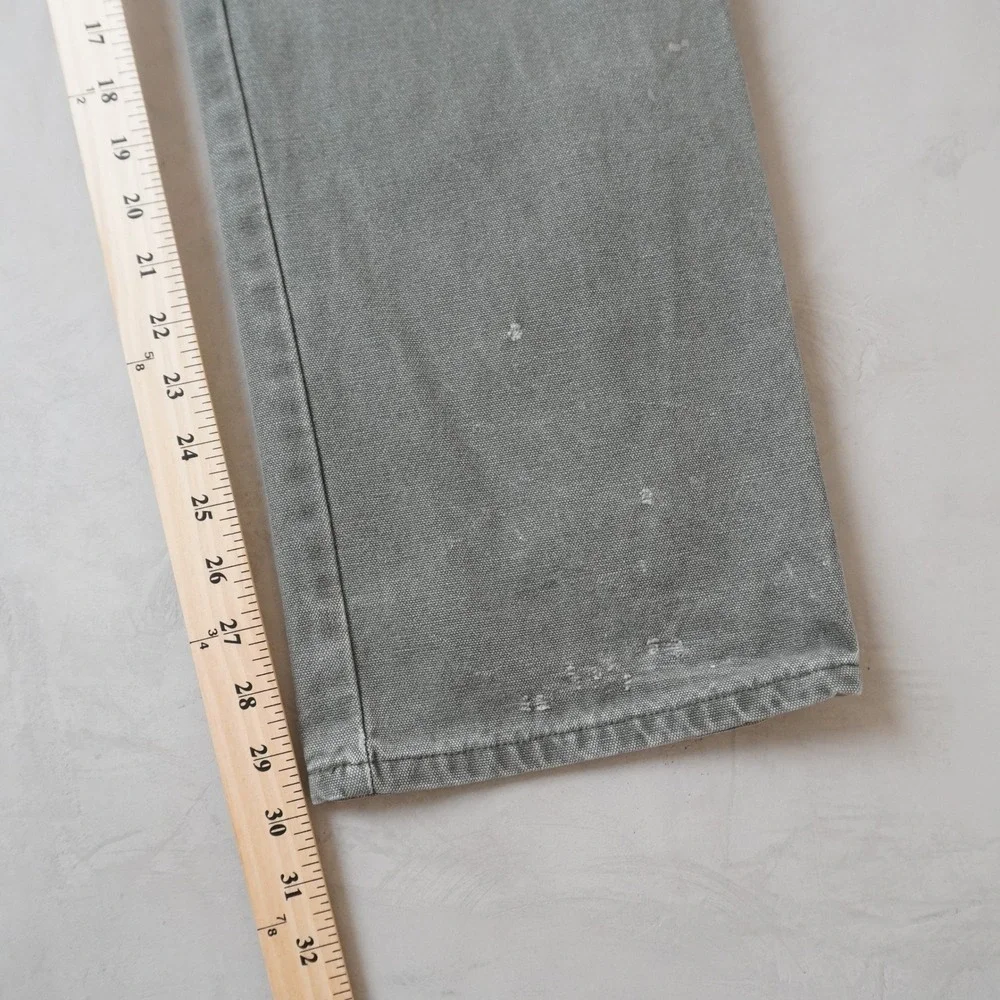 Dickies Carpenter Pants 36x30 Mens Grey Duck Canvas Paint Splatter Workwear 1939